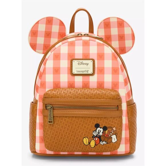 disney mickey mini backpack Loungefly x Women's & Minnie Mouse & Walle Open and Clothing metal charm Mickey Mouse Holiday Mini Backpack
